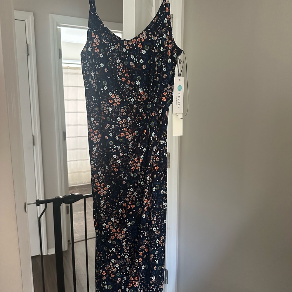 Nine Britton Pink and White Sleeveless Maxi Sundress